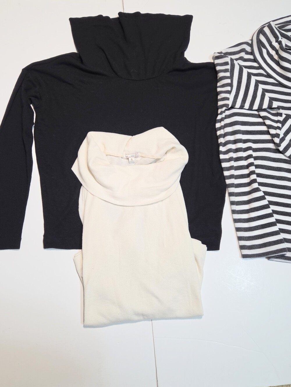GAP Lot of 3 Cowl Neck Thermal Waffle Knit Long Sleeve Tees, Size M